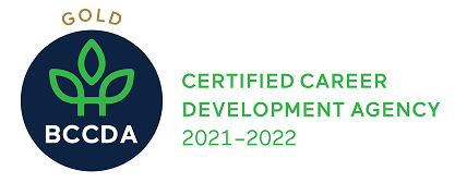 Logo identifying NIEFS as a Gold level certified career development agency by the BCCDA