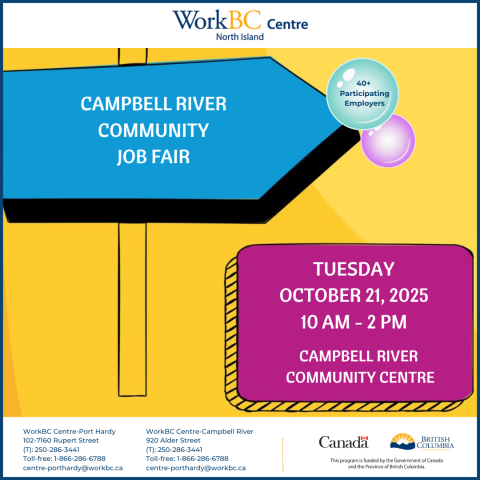 Campbell River Community Job Fair, Tuesday October 21 2025 at the CR Community Centre