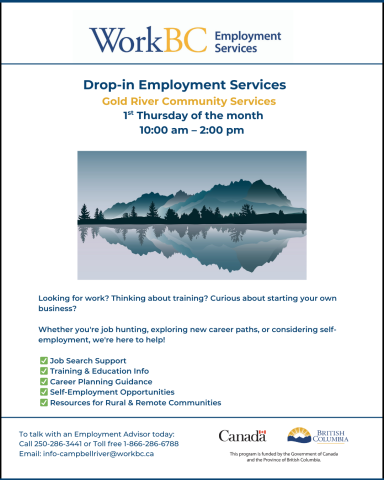 Gold River Drop In Employment Services - First Thursday of the month in 2026