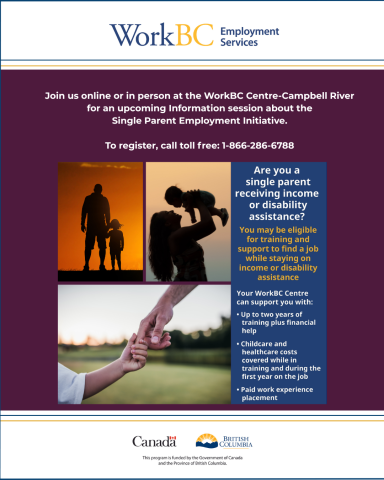Info Sessions - Single Parents Employment Initiative. Call toll free 1-866-286-6788