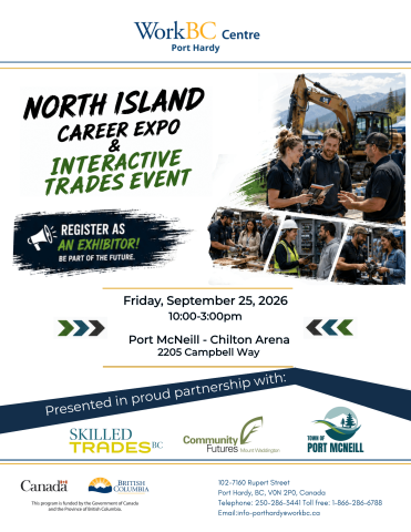 North Island Career Expo & Interactive Trades Event - Friday Sept 25 in Port McNeill