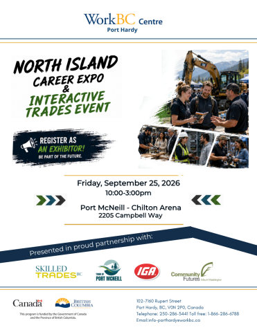 North Island Career Expo and Interactive Trades Event - Sept 25, Chilton Arena, Port McNeill