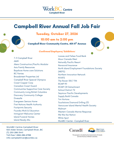 CR Job Fair , Tuesday, October 27 - Call toll free 1-866-286-6788 for information