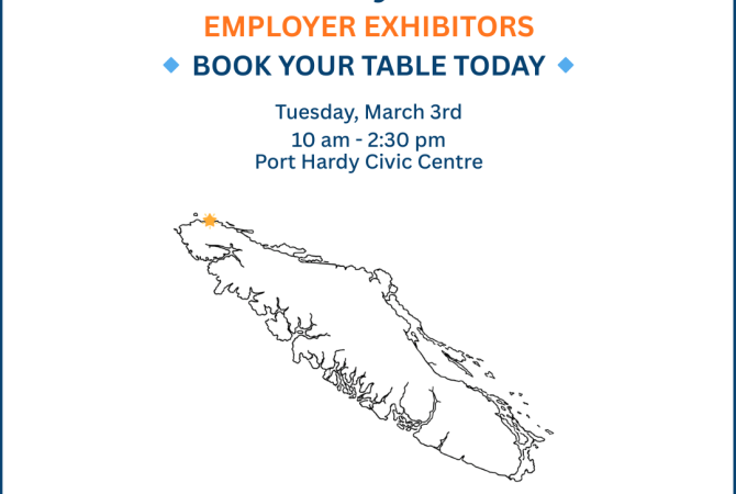 Call out to Port Hardy area employers to register for the PH job fair on March 03 2026