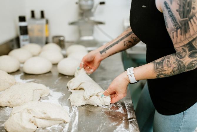 Sour Dough Whisperer making bread