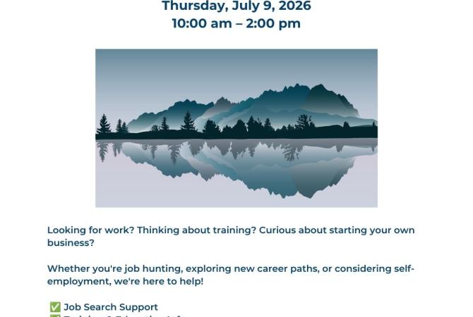 Drop in Employment Services- Gold River, July 9 10 am -2 pm 