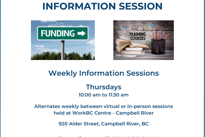Skills Enhancement Info Sessions, Thursday, 10-1130 am. Call toll free 1-866-286-6788 to register