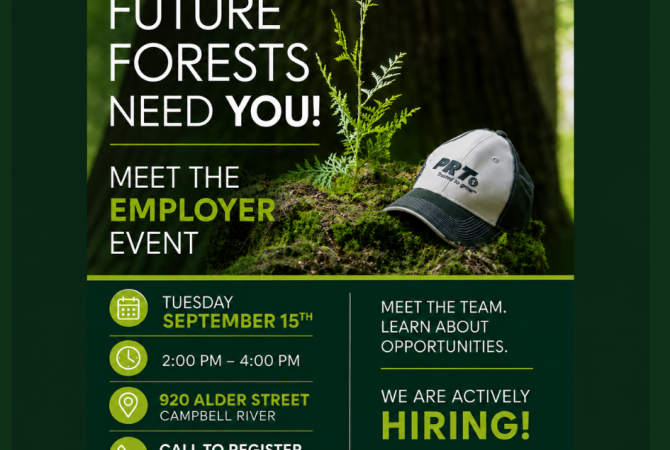 Meet the Employer Event- PRT, Campbell River, Tuesday, Sept 15 call toll free 18662866788 for info