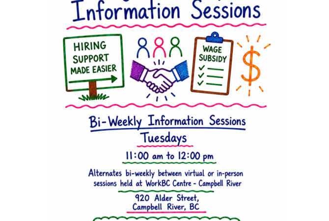 Wage Subsidy Information Sessions. Call 1-866-286-6788 to register